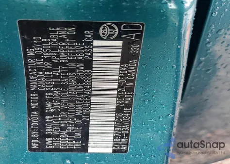 2010 Toyota Corolla Le z USA, uszkodzony, nr VIN 2T1BU4EE7AC486838